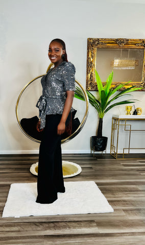 WATCH ME SHIMMER SILVER SEQUINED TOP (FINAL SALE)