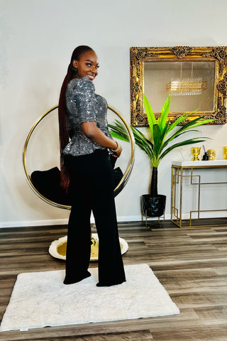 WATCH ME SHIMMER SILVER SEQUINED TOP (FINAL SALE)