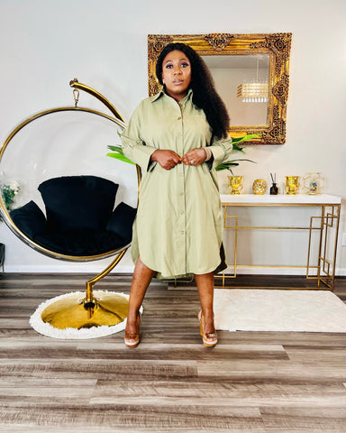 DUNE DELIGHT SHIRT DRESS (olive)