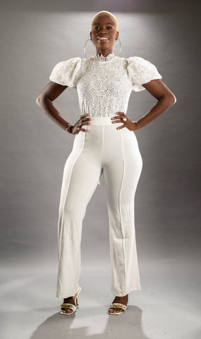 IMAN JUMPSUIT ( White) - styletittudeapparelusa