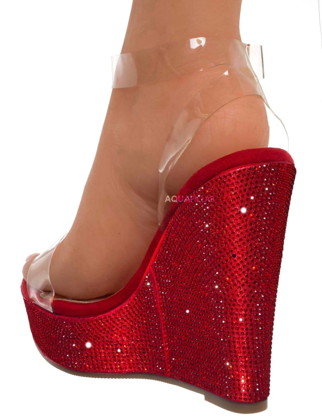 JUST SPARKLE WEDGE(Red) - styletittudeapparelusa