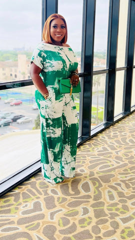 KERRY OFF SHOULDER JUMPSUIT (GREEN) - styletittudeapparelusa