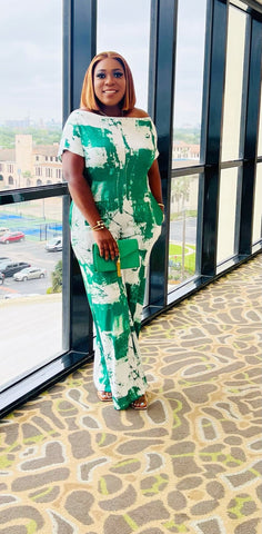 KERRY OFF SHOULDER JUMPSUIT (GREEN) - styletittudeapparelusa