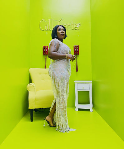 Lavish Embellished Fringed Gown - styletittudeapparelusa