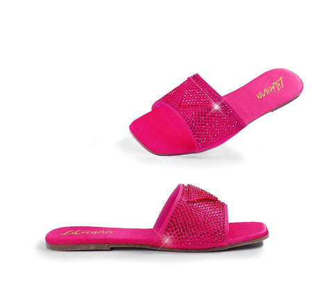 LISA EMBELLISHED SANDAL (Fushia) - styletittudeapparelusa