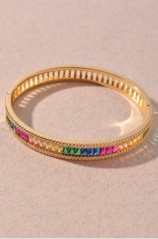 MULTI STONE ZIRCONIUM BANGLE - styletittudeapparelusa