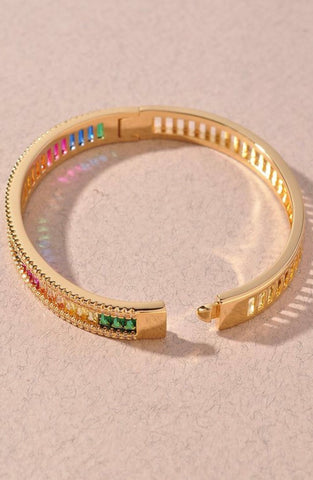 MULTI STONE ZIRCONIUM BANGLE - styletittudeapparelusa