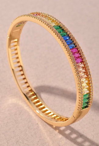 MULTI STONE ZIRCONIUM BANGLE - styletittudeapparelusa