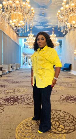 NUIT SEQUIN EMBROIDERED LINEN SHIRT - styletittudeapparelusa