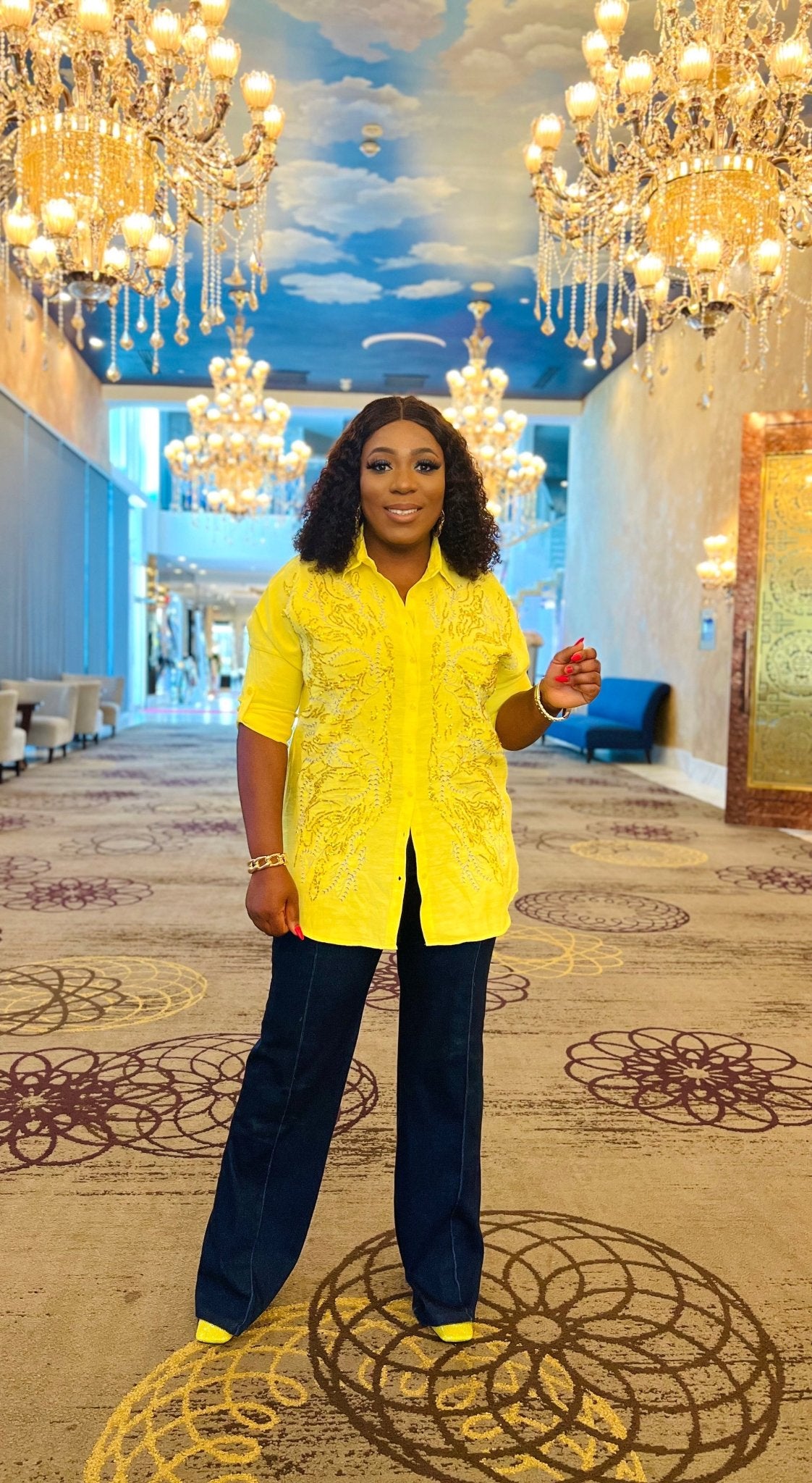 NUIT SEQUIN EMBROIDERED LINEN SHIRT - styletittudeapparelusa