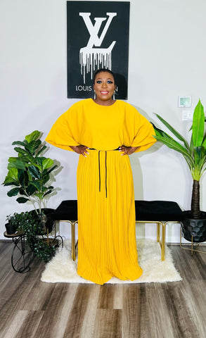 RAQUEL 2PC PLEAT SKIRT (Mustard) - styletittudeapparelusa