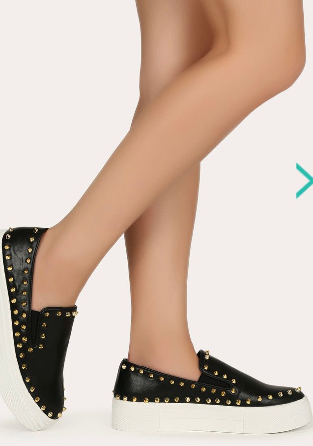 RAVE SPIKED SNEAKERS (Black) - styletittudeapparelusa