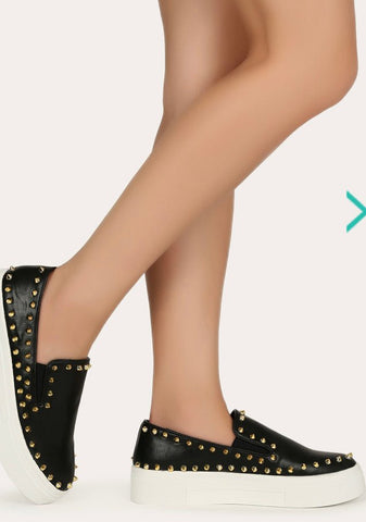 RAVE SPIKED SNEAKERS (Black) - styletittudeapparelusa
