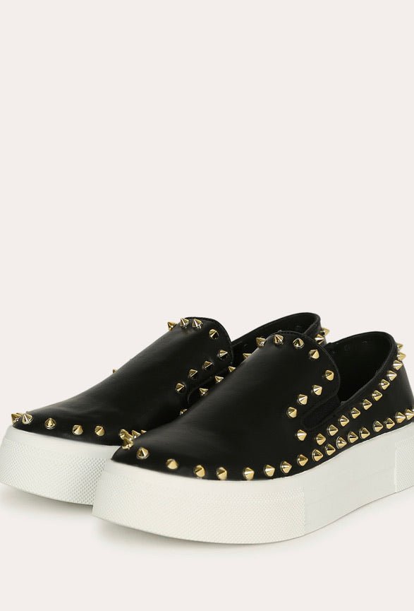 RAVE SPIKED SNEAKERS (Black) - styletittudeapparelusa