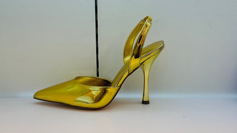 ROMANO METALLIC GOLD HEELS - styletittudeapparelusa