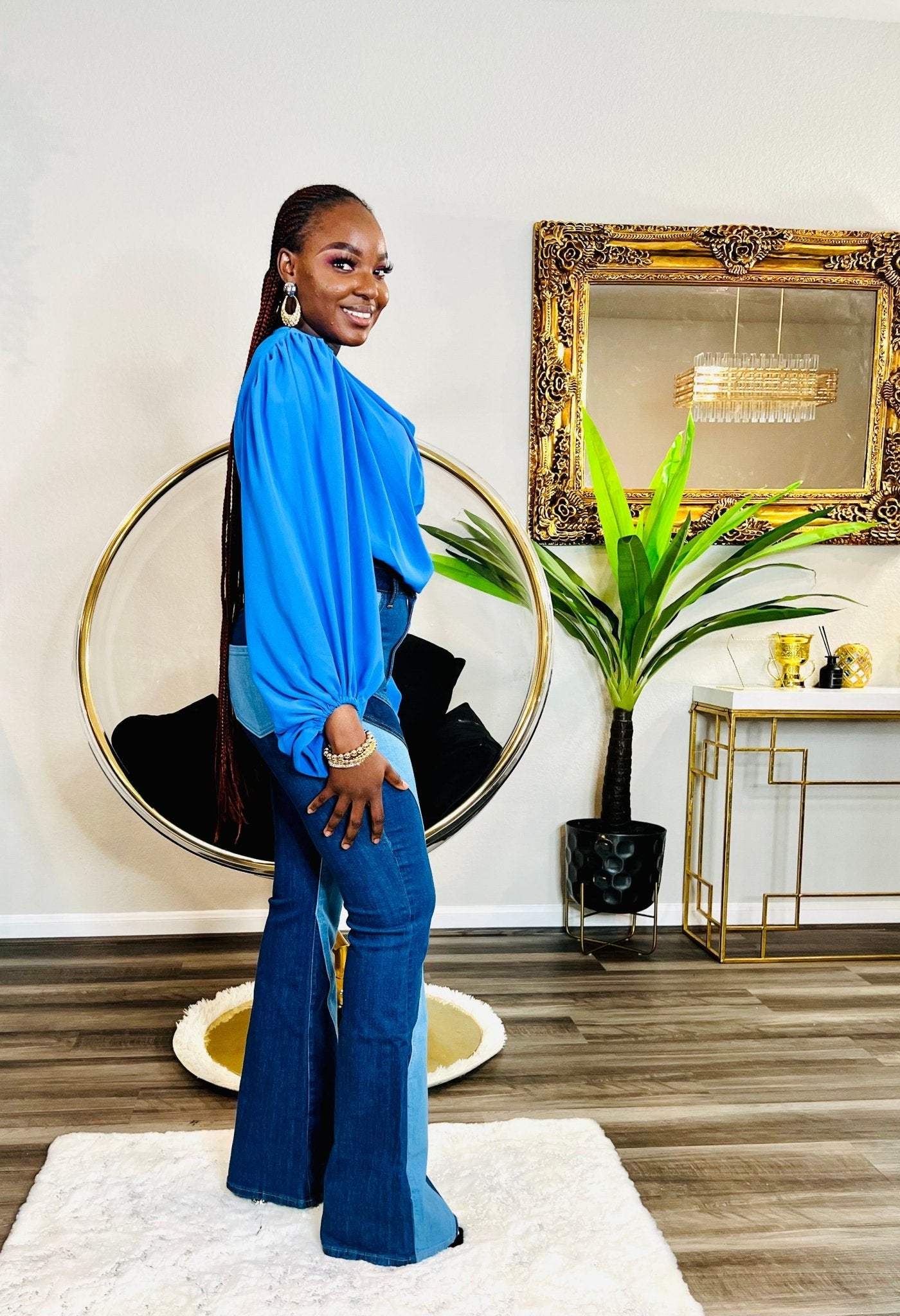 SASSY DETAIL TOP (Blue) - styletittudeapparelusa