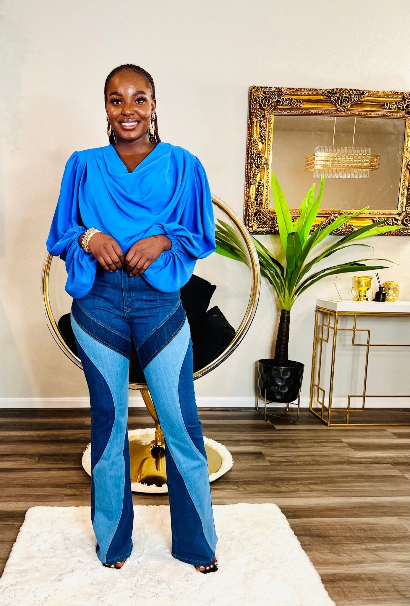 SASSY DETAIL TOP (Blue) - styletittudeapparelusa