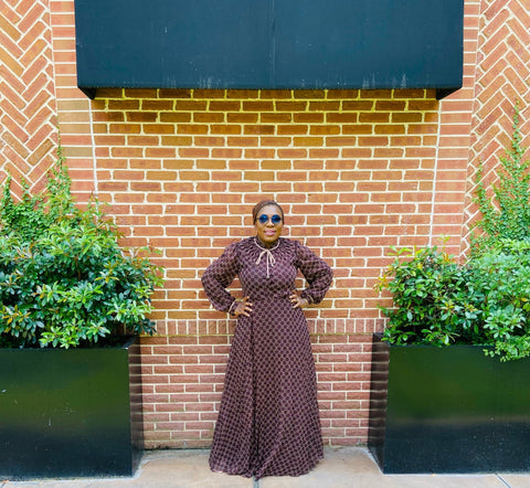 SLOAN MAXI DRESS (Brown ) INSTOCK/READY TO SHIP ) - styletittudeapparelusa