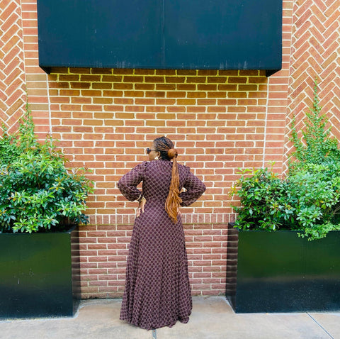 SLOAN MAXI DRESS (Brown ) INSTOCK/READY TO SHIP ) - styletittudeapparelusa