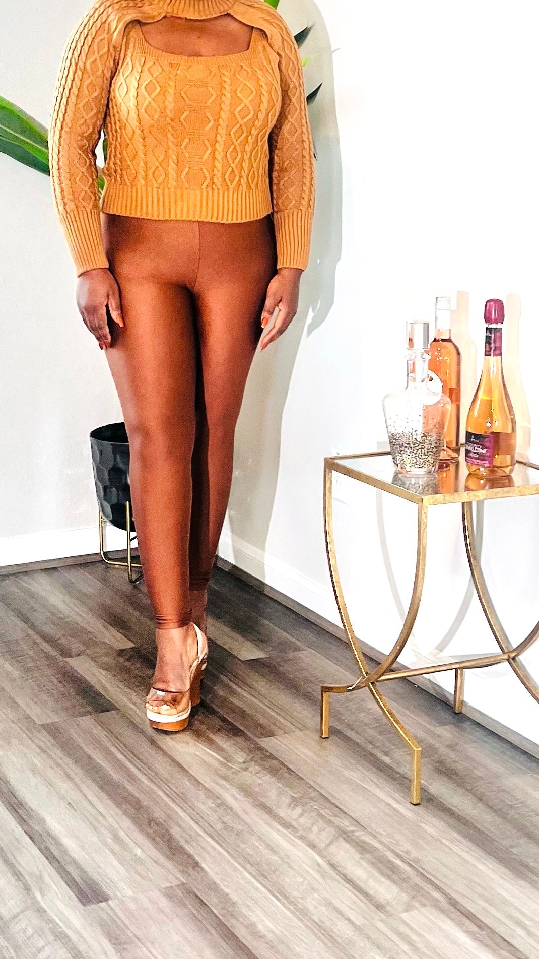 SOLID CONTROL LEGGINGS (Tan) - styletittudeapparelusa