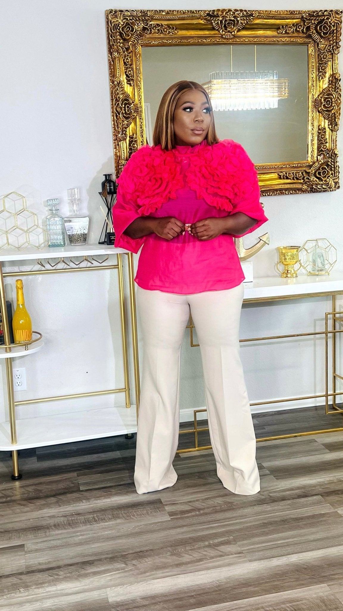 STAR JASMINE LONG SLEEVE TOP (Pink) - styletittudeapparelusa