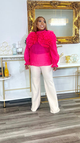 STAR JASMINE LONG SLEEVE TOP (Pink) - styletittudeapparelusa