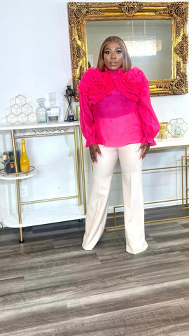 STAR JASMINE LONG SLEEVE TOP (Pink) - styletittudeapparelusa