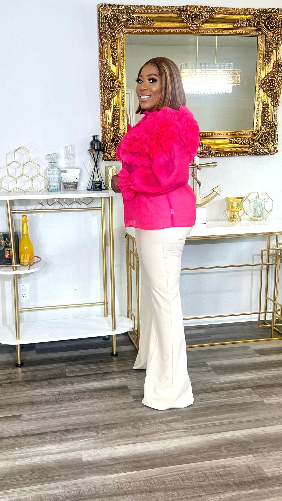 STAR JASMINE LONG SLEEVE TOP (Pink) - styletittudeapparelusa