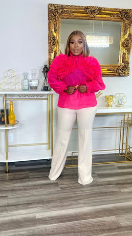 STAR JASMINE LONG SLEEVE TOP (Pink) - styletittudeapparelusa
