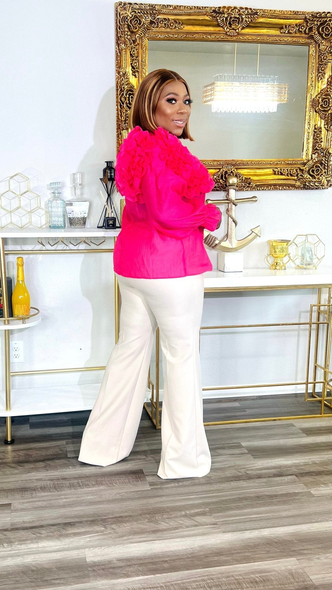 STAR JASMINE LONG SLEEVE TOP (Pink) - styletittudeapparelusa