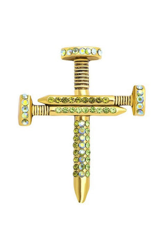 STAR NAIL RHINESTONES BROOCH (Green) - styletittudeapparelusa