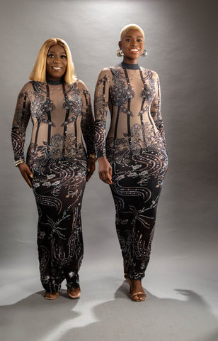 TATOO SHEER MIDI DRESS - styletittudeapparelusa