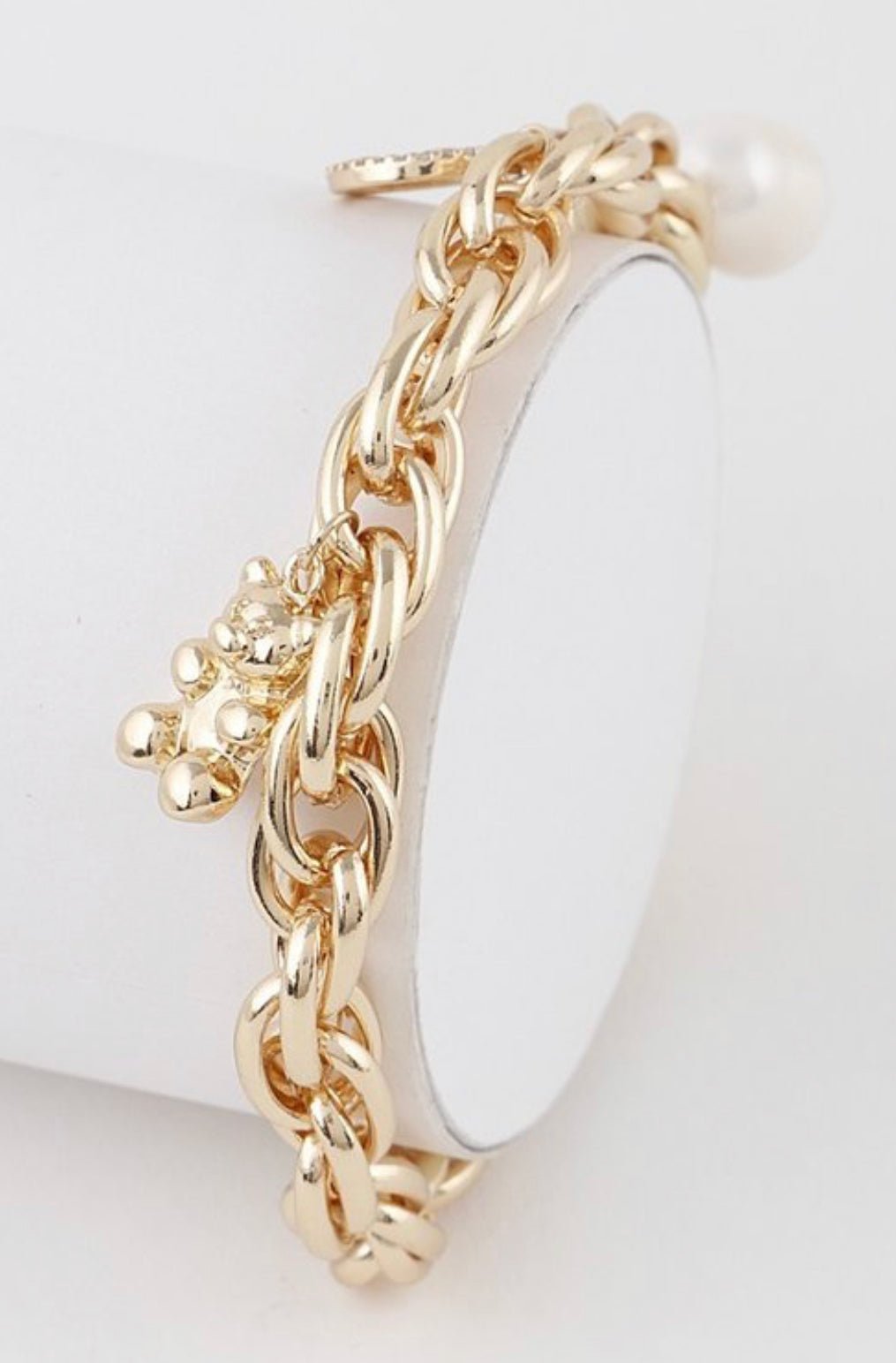 TEDDY BEAR CHARM BRACELET (Gold) - styletittudeapparelusa
