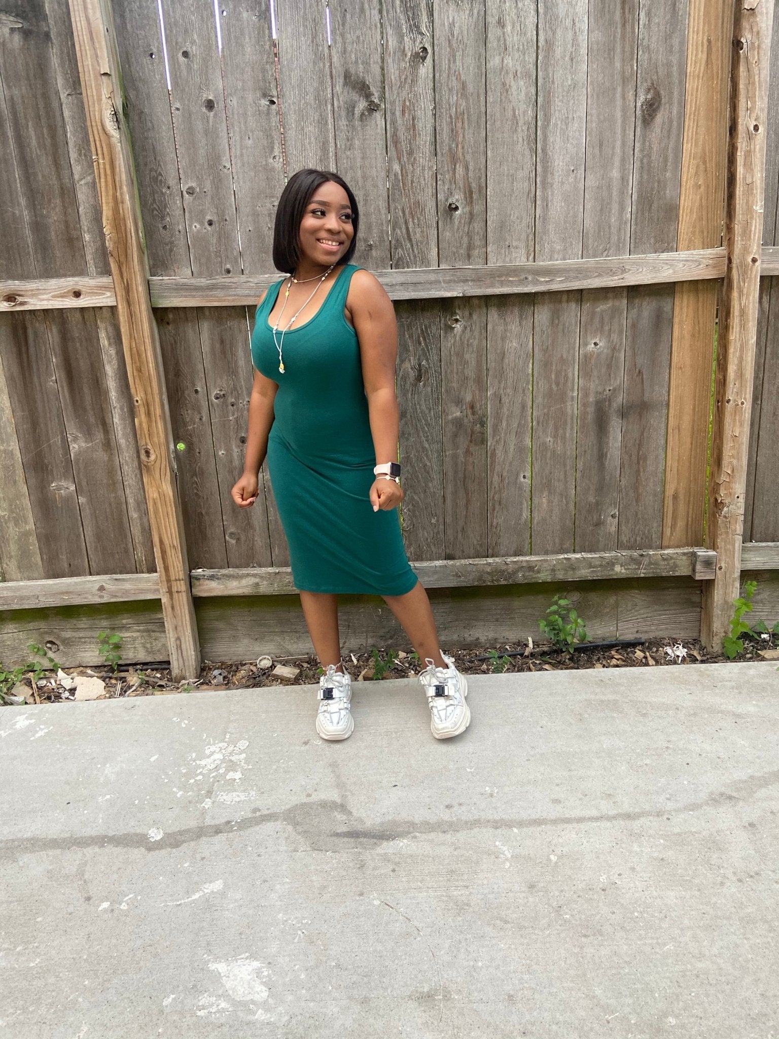 TRACY MIDI TANK DRESS (Green) - styletittudeapparelusa