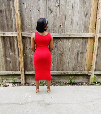 TRACY MIDI TANK DRESS (Red) - styletittudeapparelusa