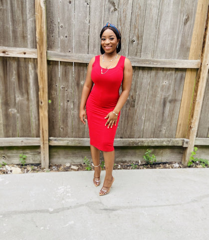 TRACY MIDI TANK DRESS (Red) - styletittudeapparelusa