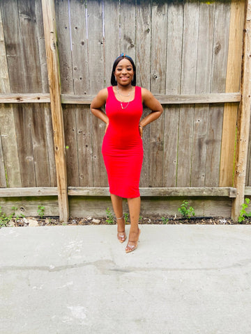 TRACY MIDI TANK DRESS (Red) - styletittudeapparelusa