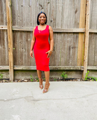 TRACY MIDI TANK DRESS (Red) - styletittudeapparelusa
