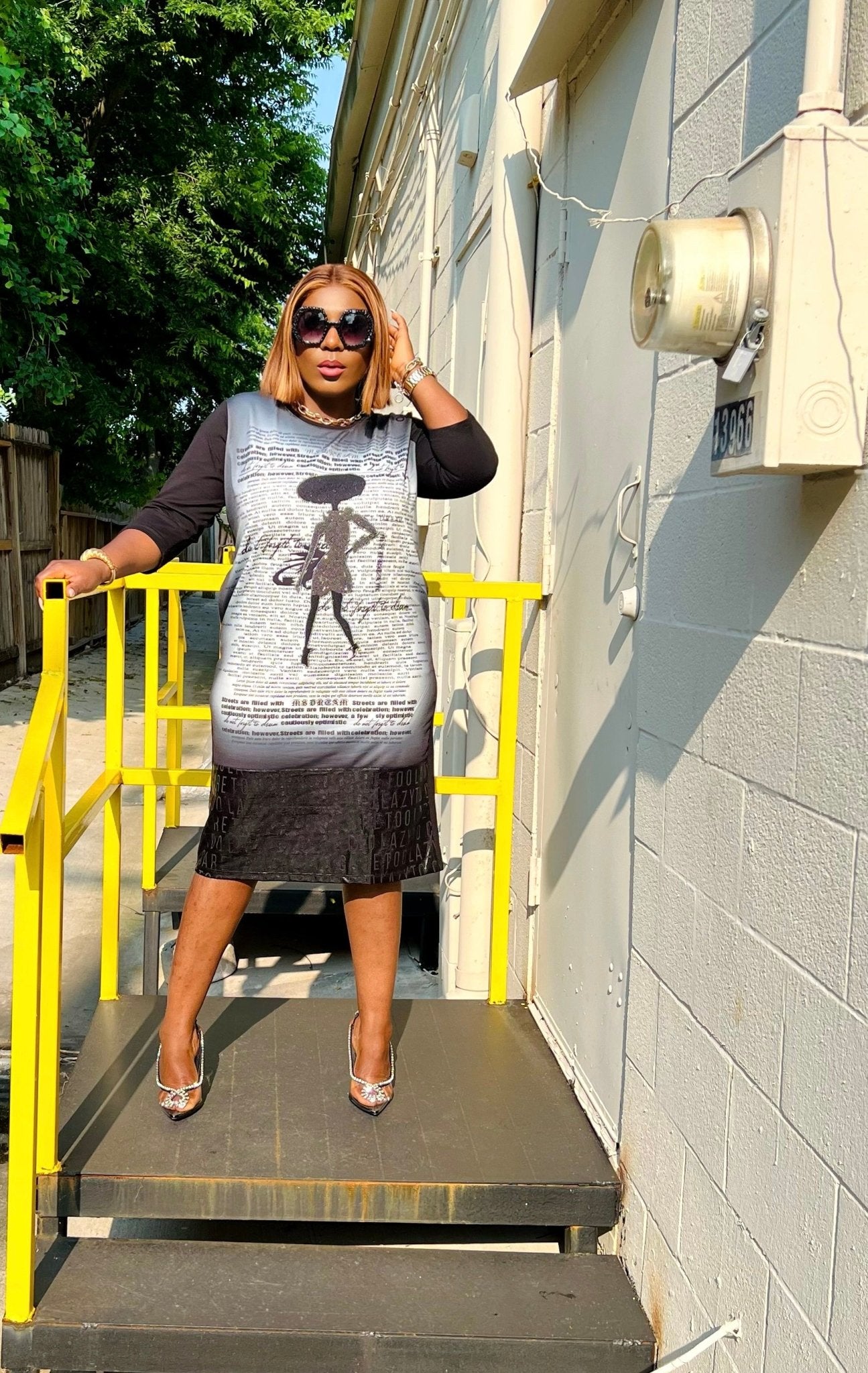 TRENDING NEWS EMBELLISHED MIDI DRESS - styletittudeapparelusa